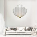 Reception Led Chrome Iron Mesh Chandelier Decoration